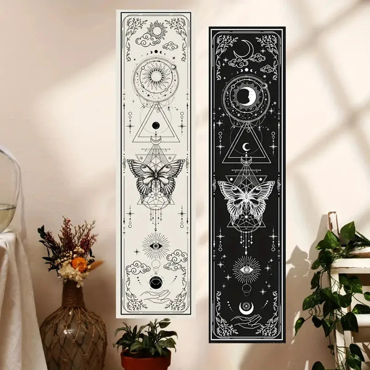 Witchy Sun & Moon Banner Tapestry | home decor | Wiccan Center