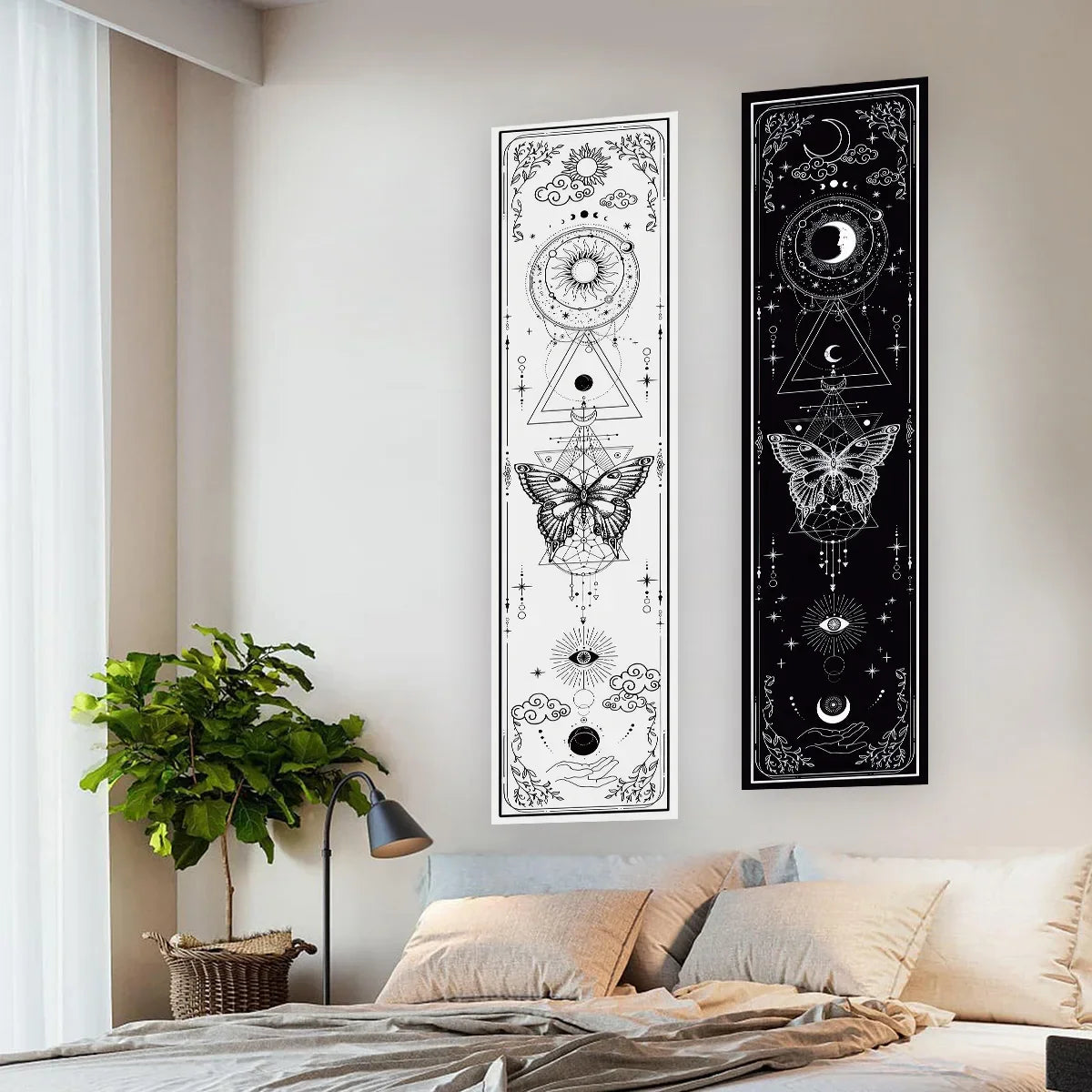 Witchy Sun & Moon Banner Tapestry | home decor | Wiccan Center