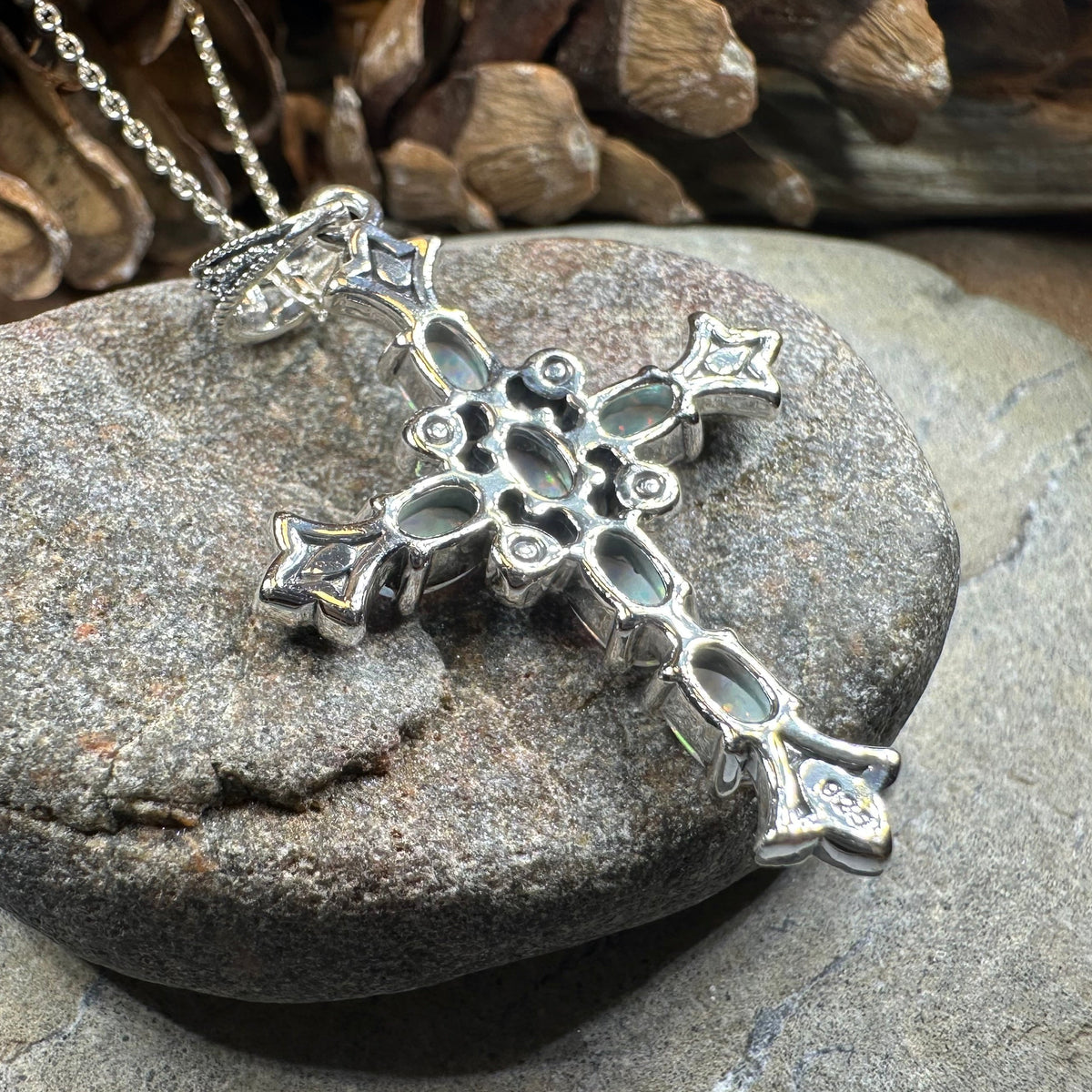 Eyrlis Marcasite Cross Necklace in Sterling Silver | Pendant | Wiccan Center
