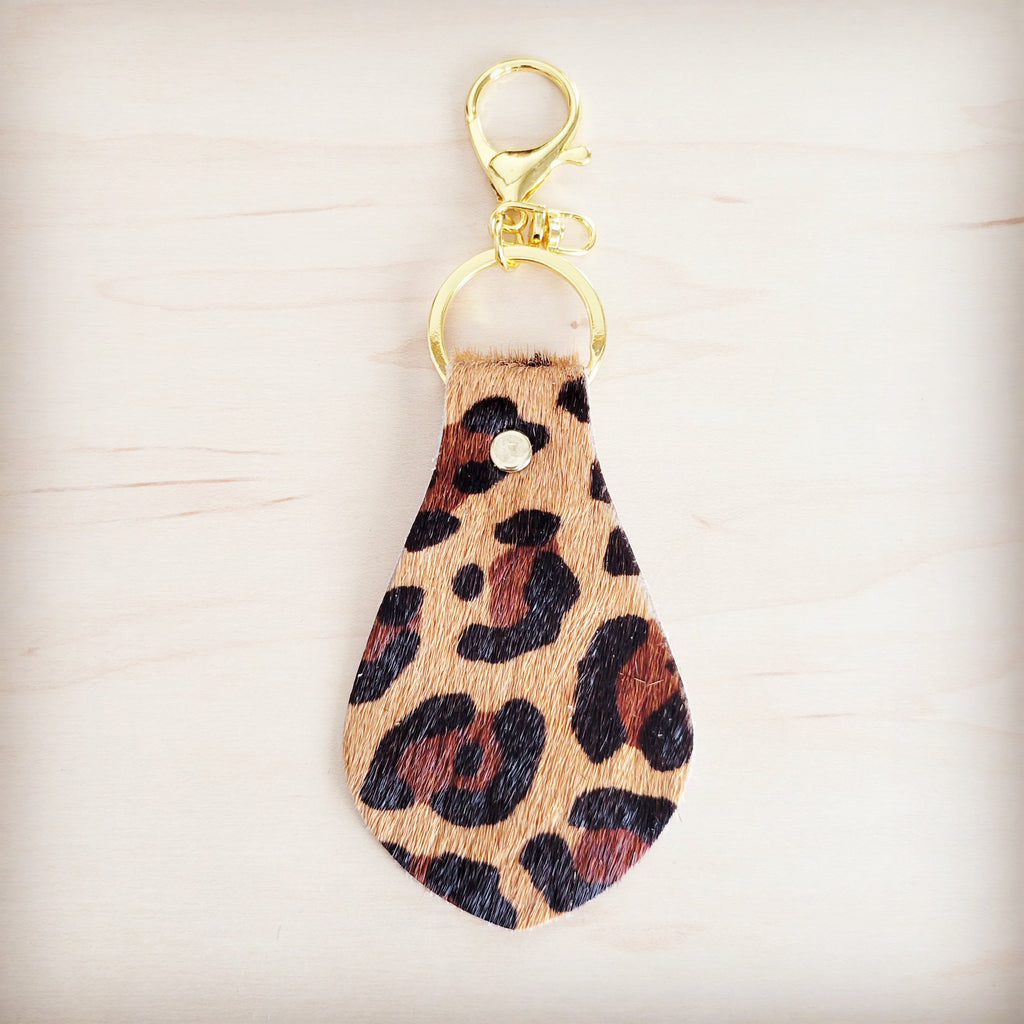 Hair-on-Hide Leather Key Chain - Leopard 700z | Key Chain | Wiccan Center