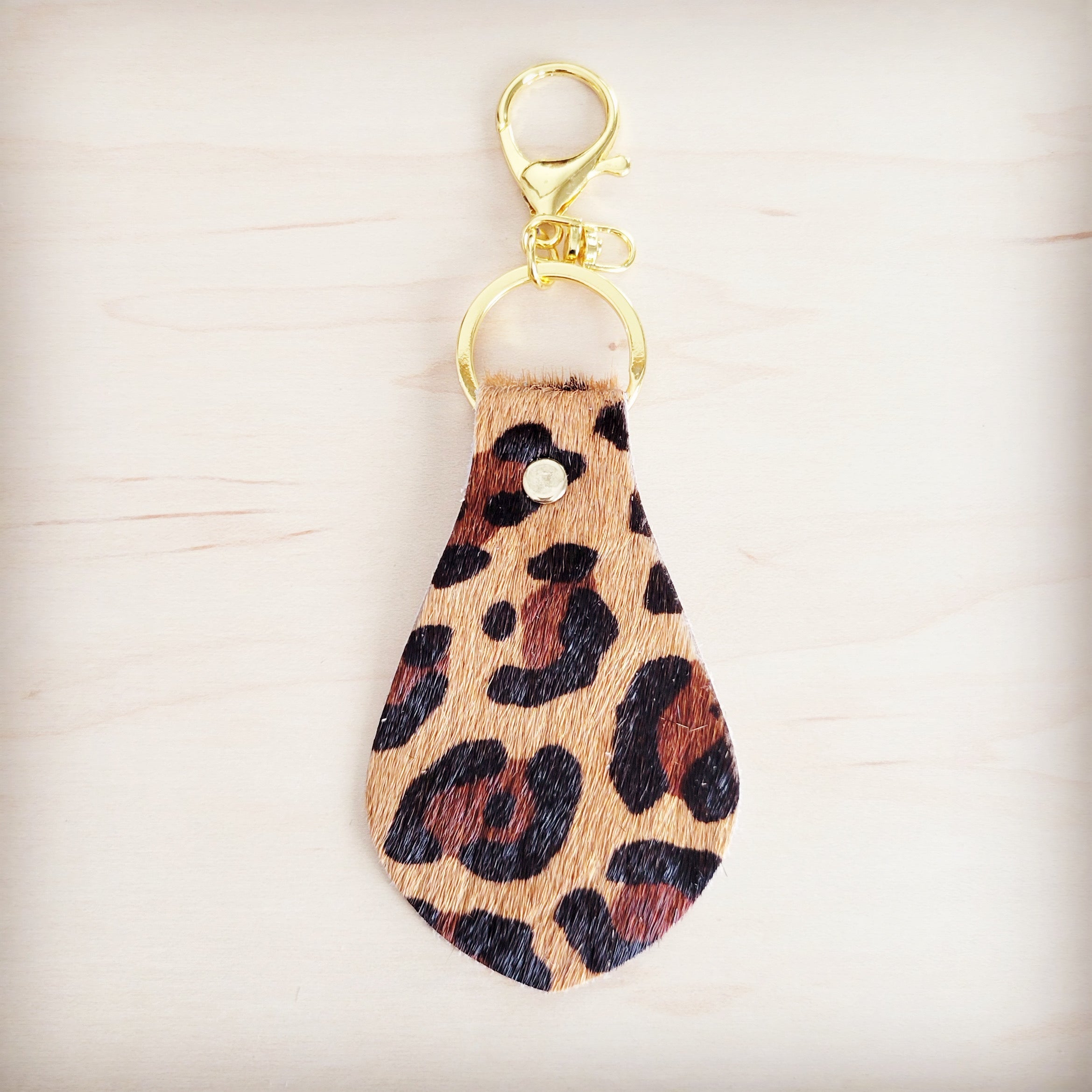 Hair-on-Hide Leather Key Chain - Leopard 700z | Key Chain | Wiccan Center