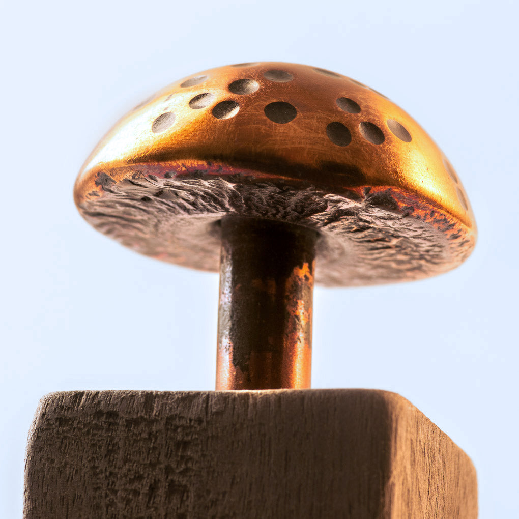 Copper Mushroom with Wood Stand | Paperweights | Wiccan Center