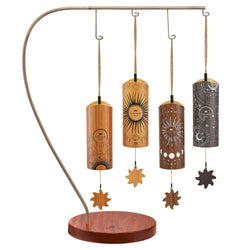 4-Piece Cosmic Bamboo Chime Set with Stand | | Wiccan Center