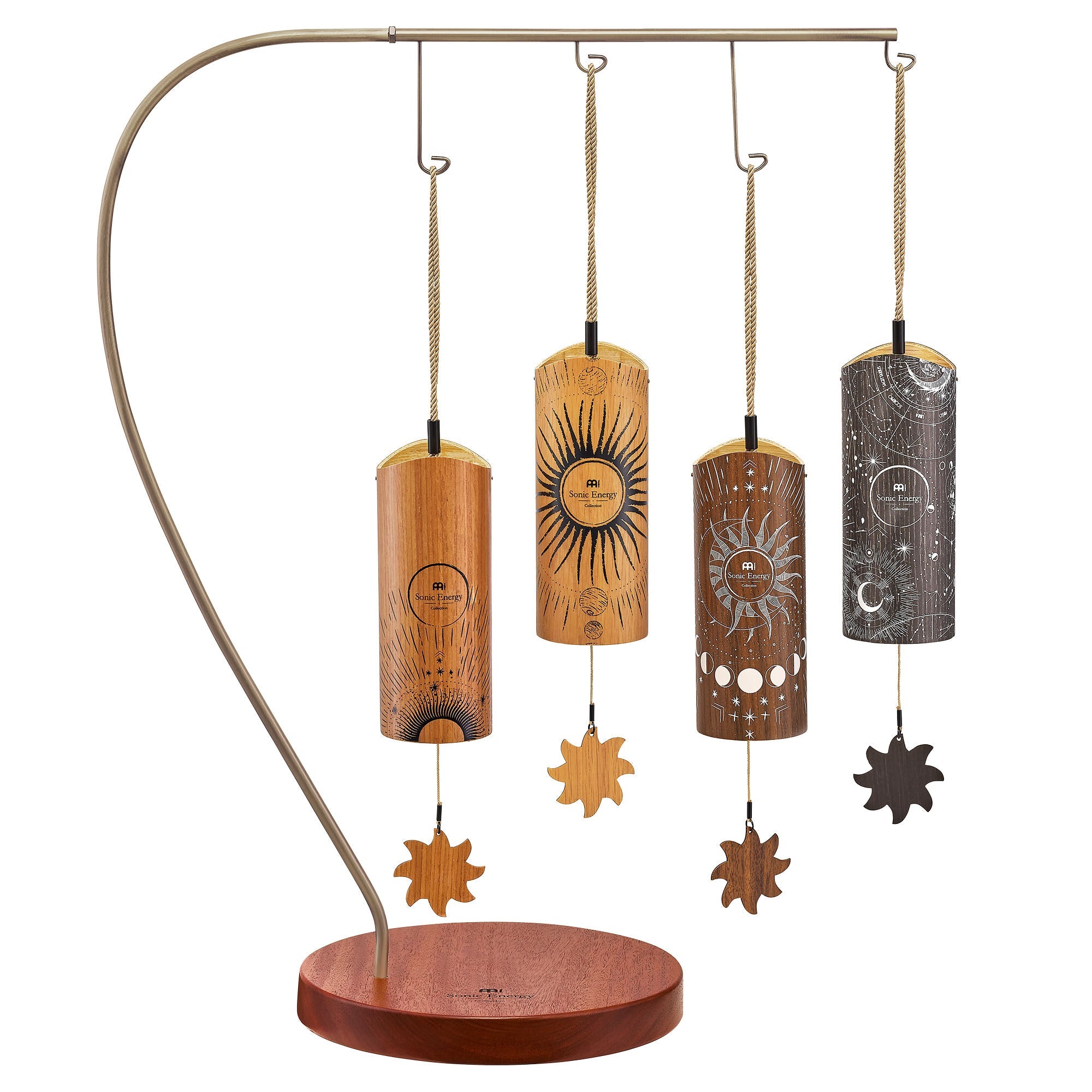 4-Piece Cosmic Bamboo Chime Set with Stand | | Wiccan Center