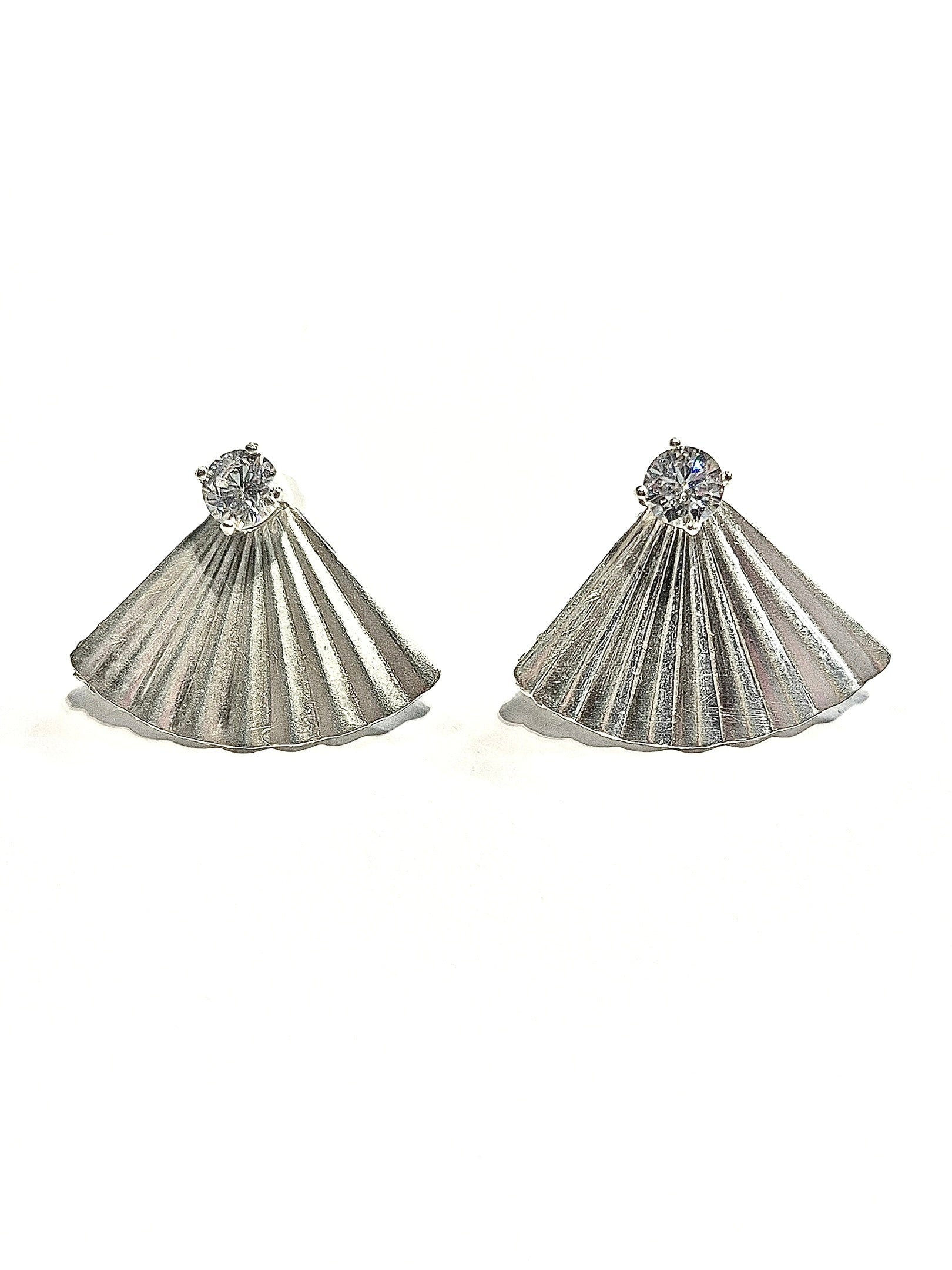 Fan Rhinestone Ear Jacket Earrings