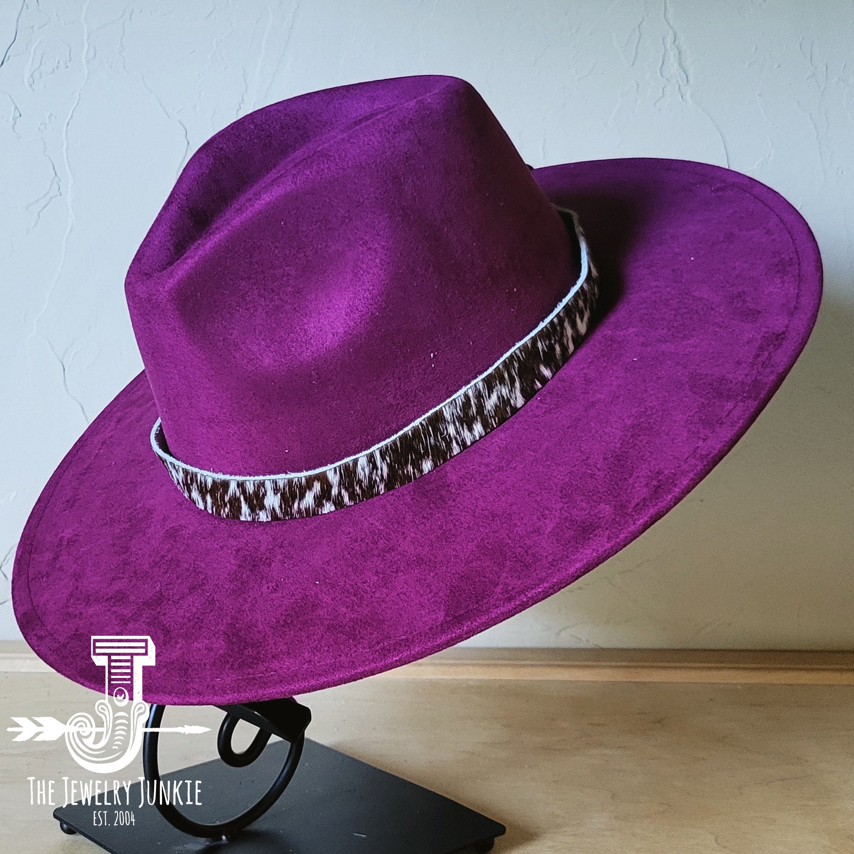 **Boho Western Felt Hat w/ Choice of Hatband- Plum 990b | Hat | Wiccan Center