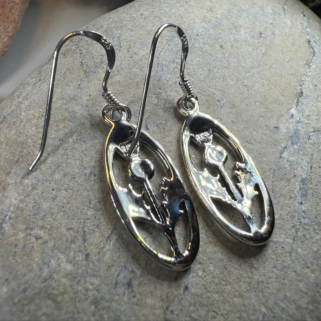 Wildwood Scottish Thistle Earrings in Sterling Silver | Post Earrings | Wiccan Center