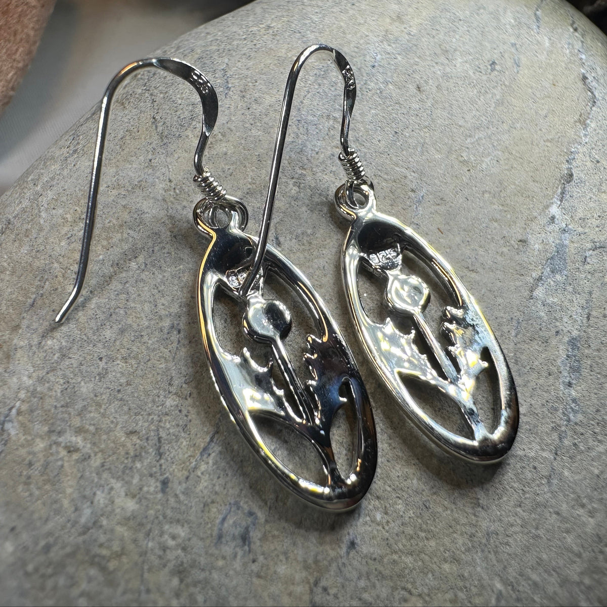 Wildwood Scottish Thistle Earrings in Sterling Silver | Post Earrings | Wiccan Center