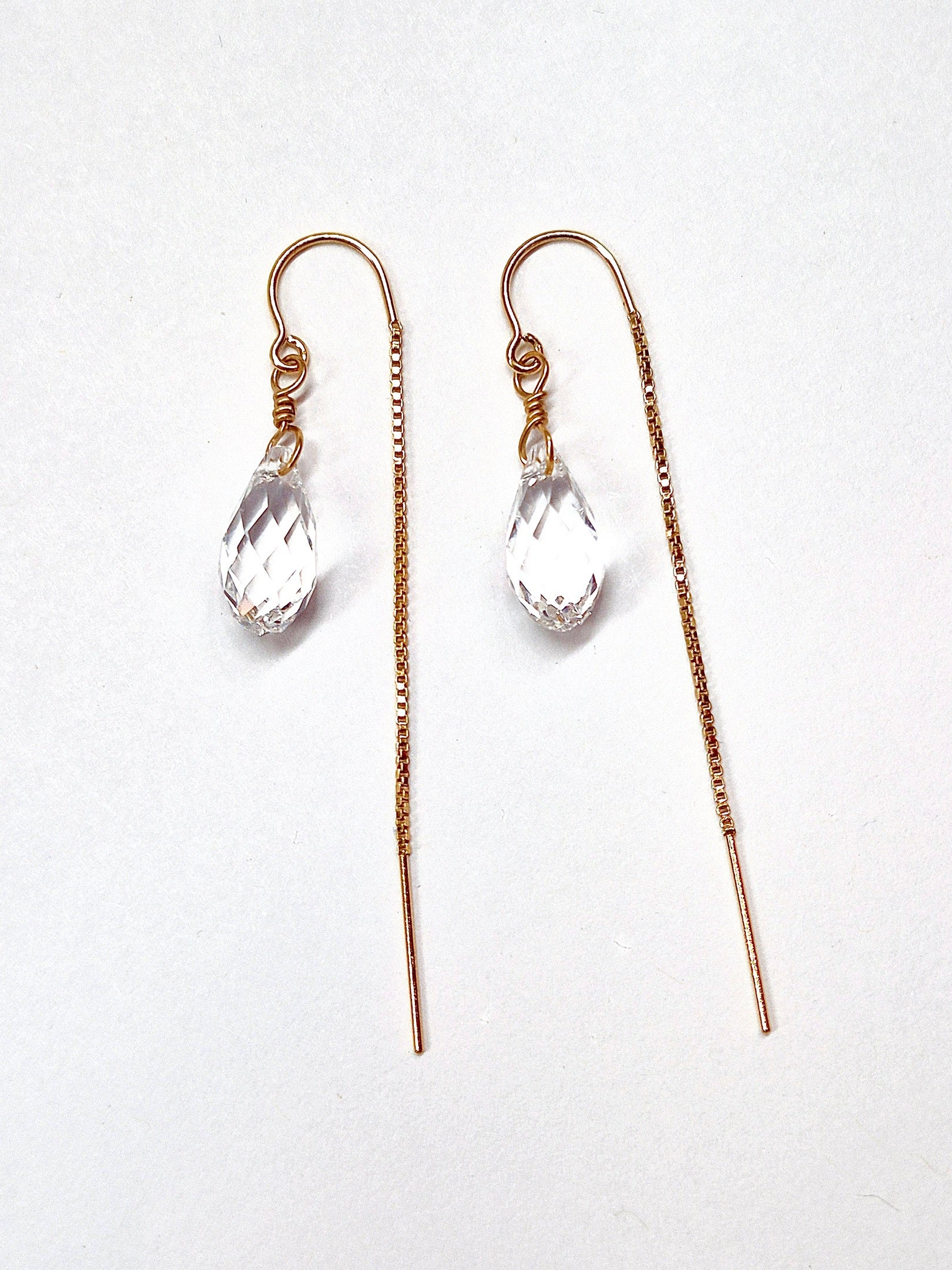 Swarovski Crystal Droplet Threader Earrings