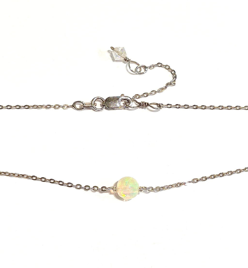 Ethiopian Opal Necklace with Swarovski Clasp