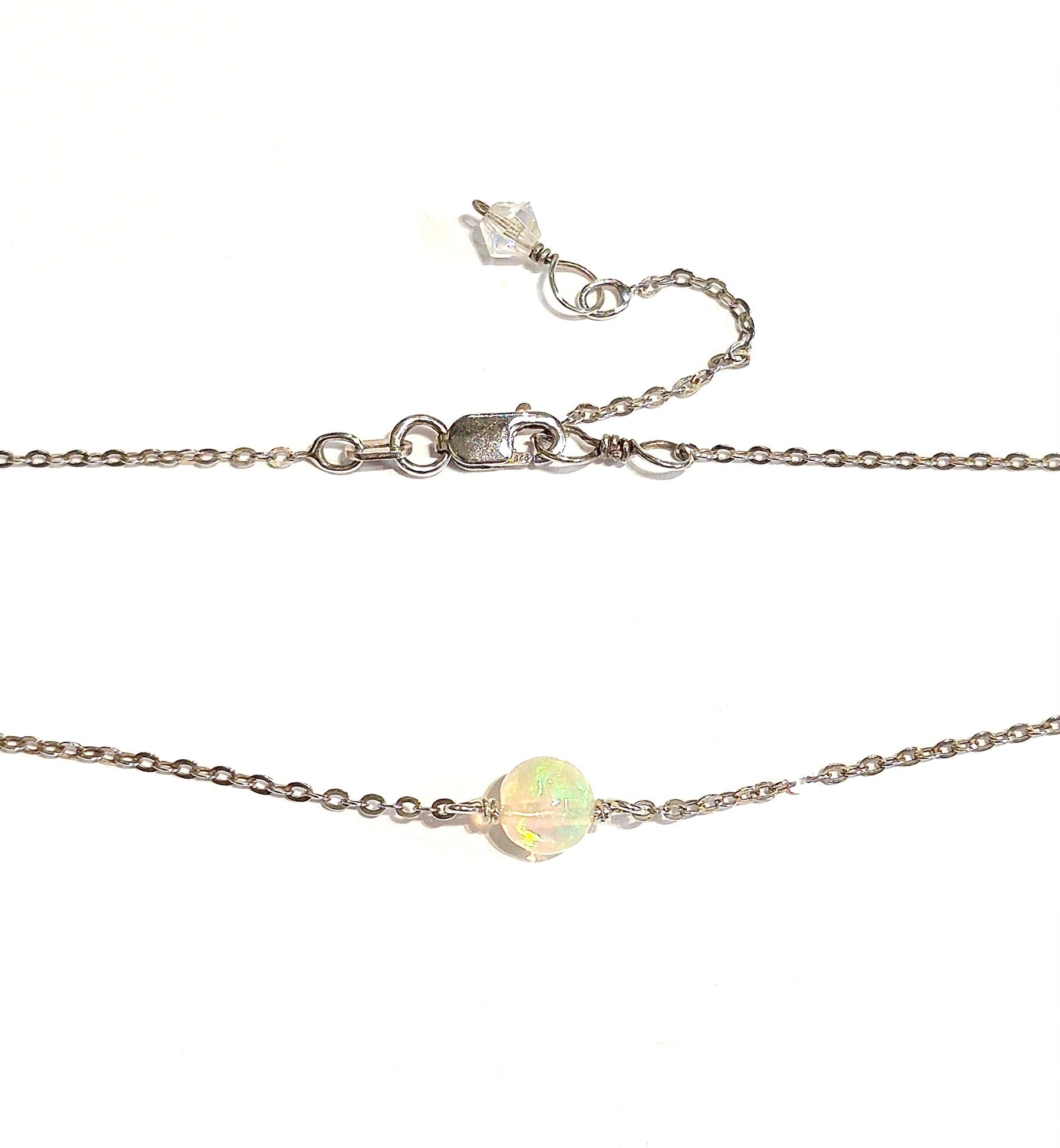Ethiopian Opal Necklace with Swarovski Clasp
