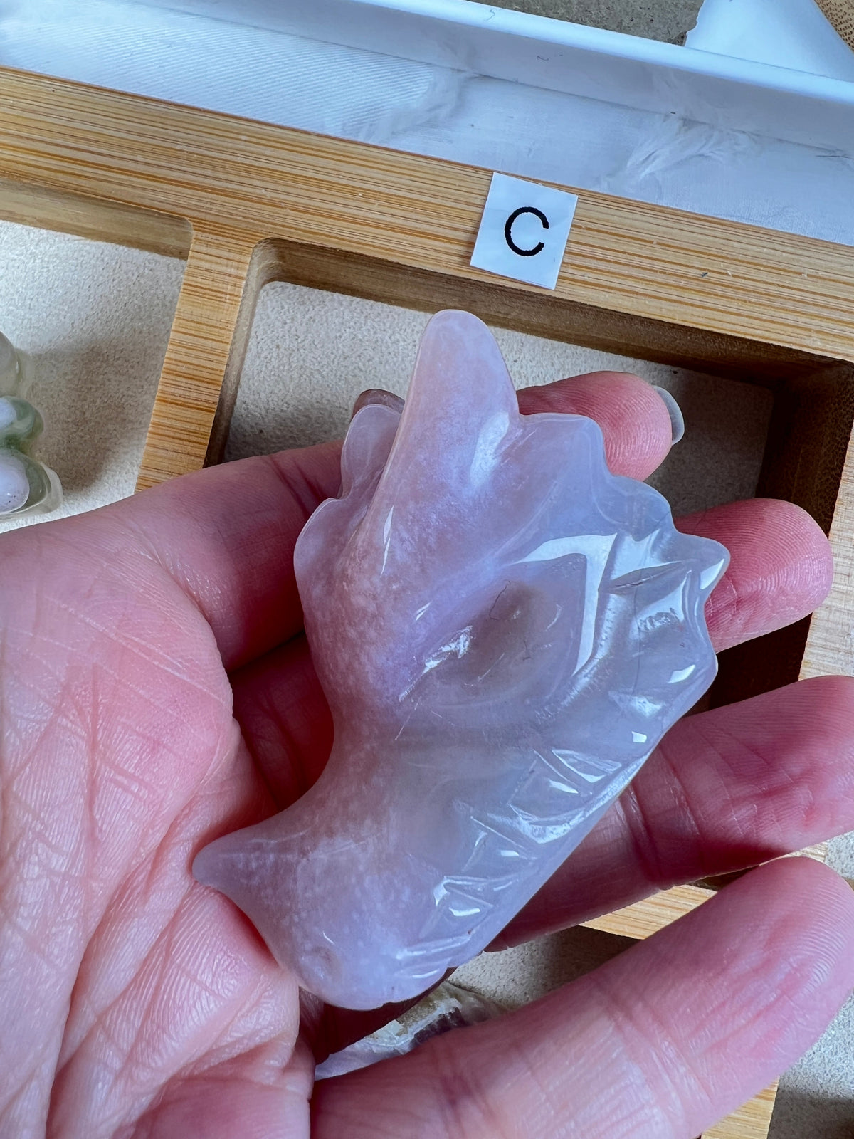 Beautiful Flower Agate Dragon for Confident Growth, 2 Inches