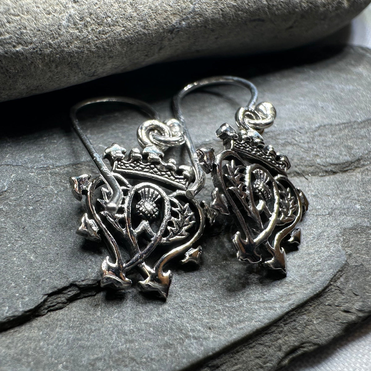 Elegance Scottish Luckenbooth Earrings in Sterling Silver