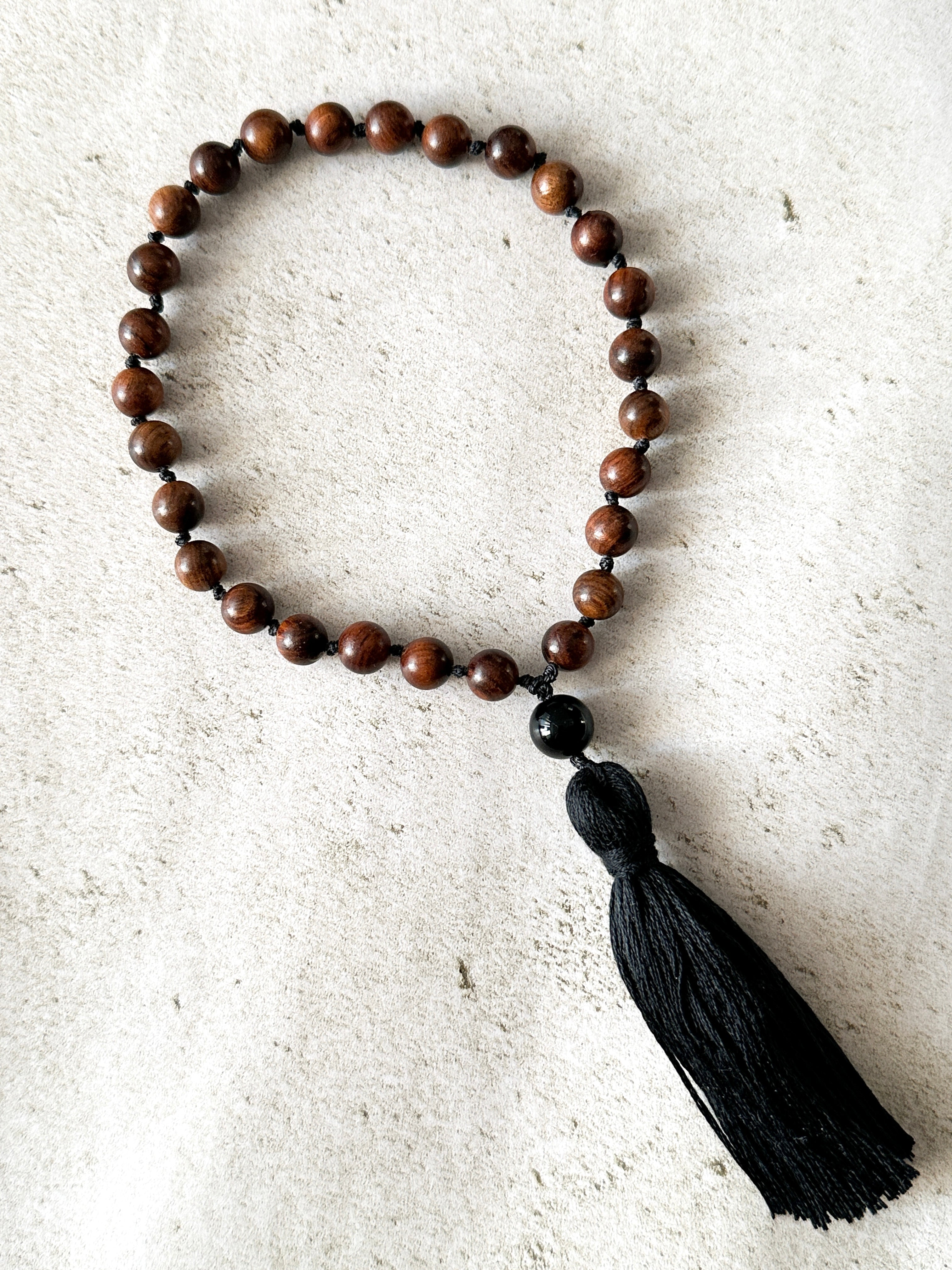 Pocket Wrist Mala | 27 Bead Rosewood Mini Mala Bracelet