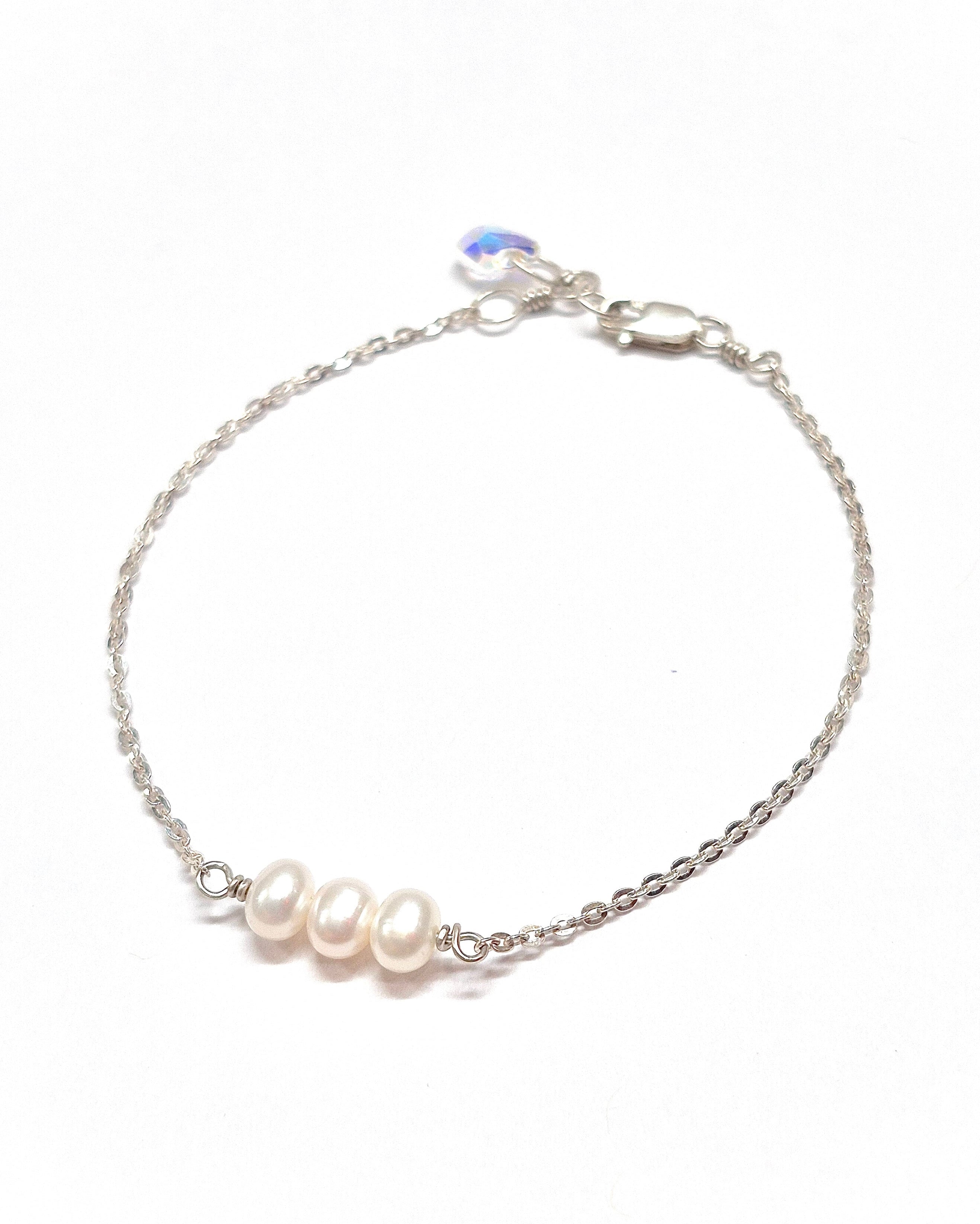 Three Pearls Bracelet | 14K Gold Filled or Sterling Silver
