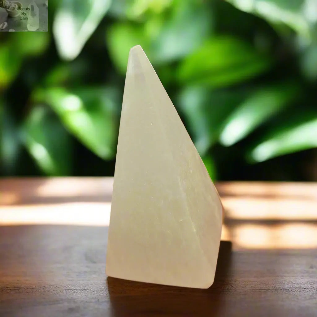 Medium Selenite Pyramid - Satin Spar Crystal