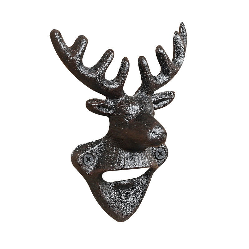 Cast Iron Deer Head Wall-Mounted Bottle Opener | | Wiccan Center