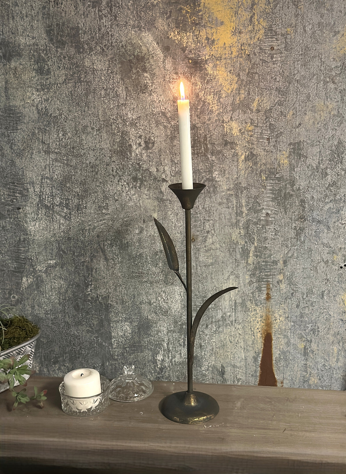 Rustic Iron Taper Candle Holder | | Wiccan Center