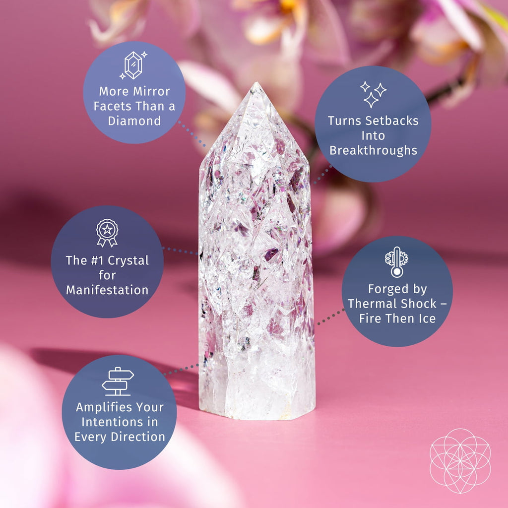 Limitless Manifestation - Ice Quartz Point | Home Decoration | Wiccan Center