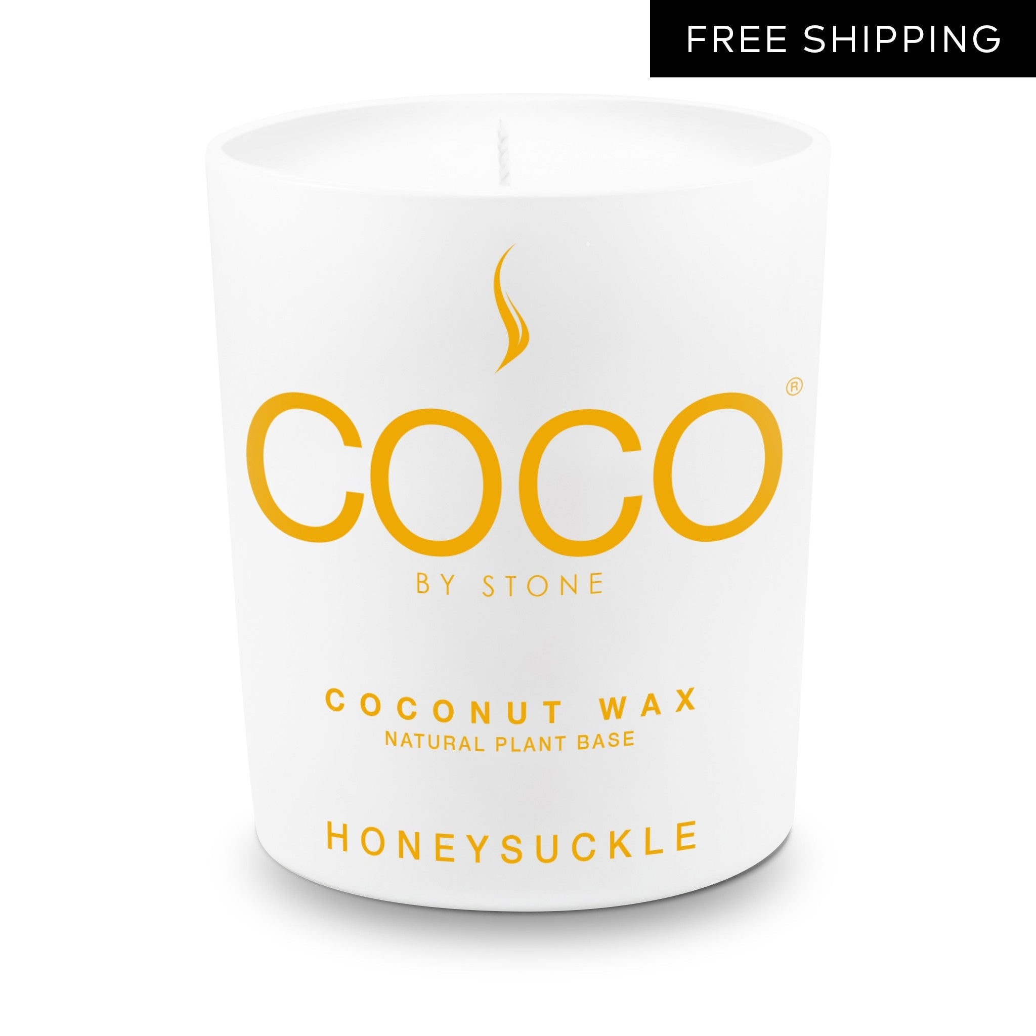 Honeysuckle Natural Coconut Apricot Wax Candle | COCO Candle | Wiccan Center