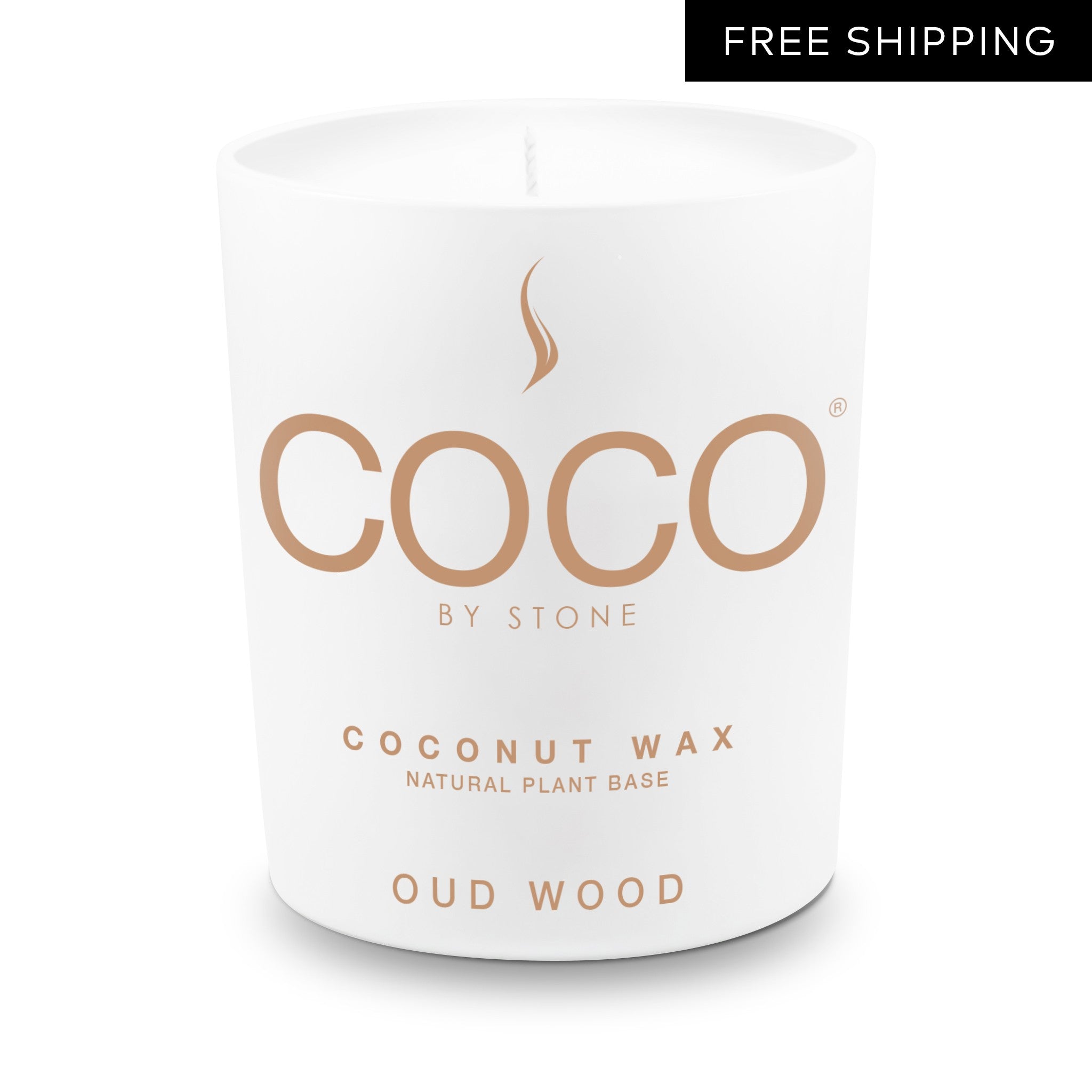 Oud Wood Natural Coconut Apricot Wax Candle | COCO Candle | Wiccan Center