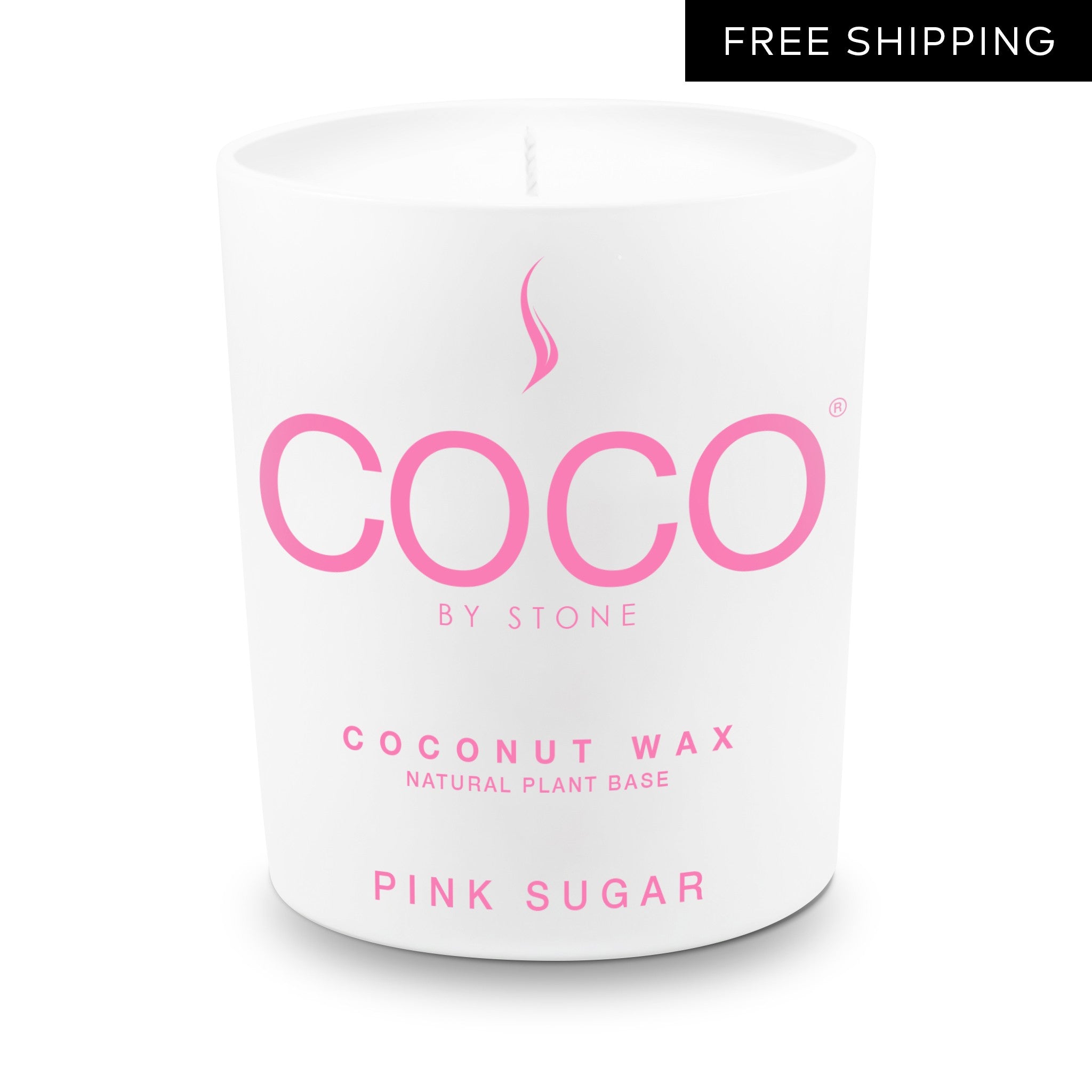 Pink Sugar Natural Coconut Apricot Wax Candle | COCO Candle | Wiccan Center