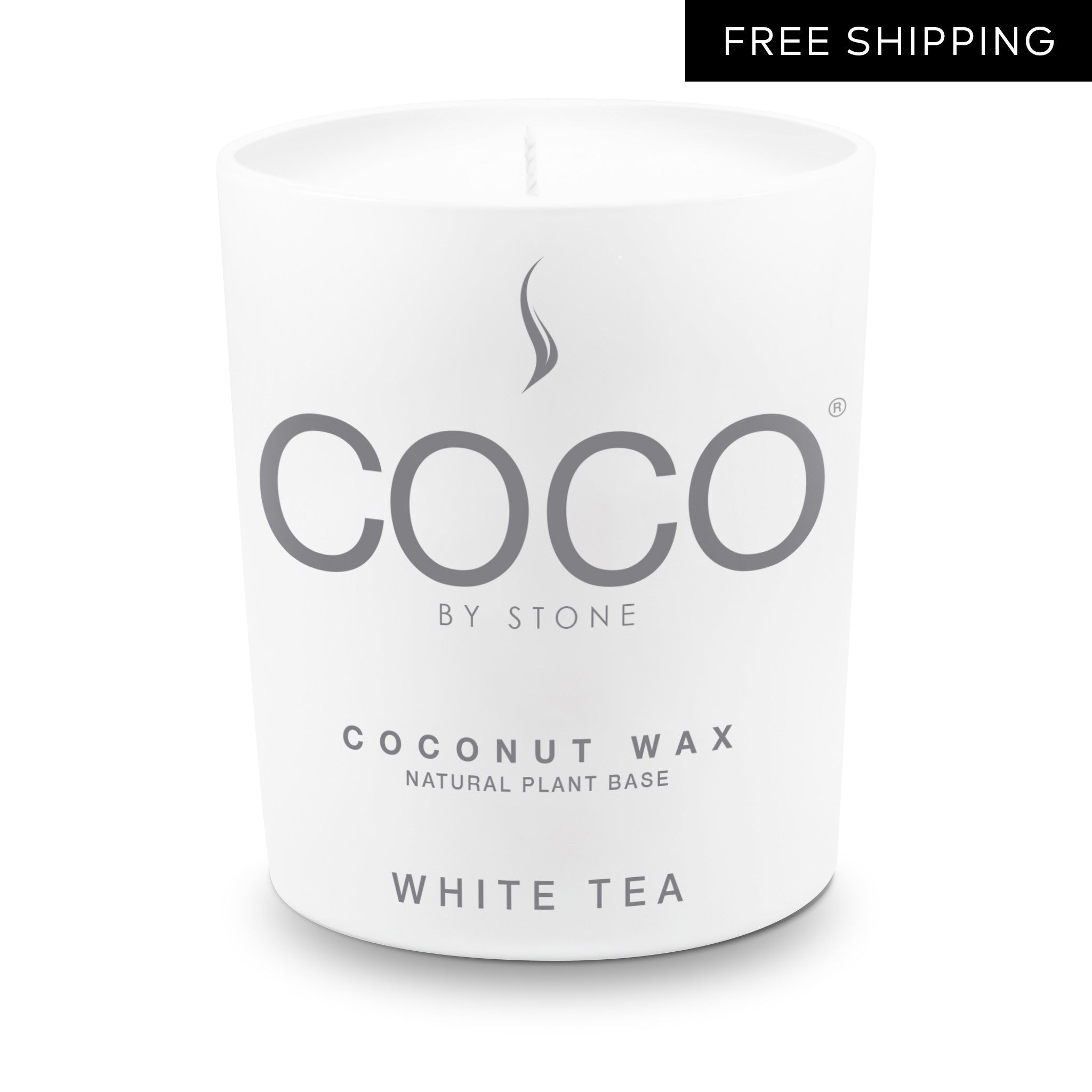 White Tea Natural Coconut Apricot Wax Candle | COCO Candle | Wiccan Center