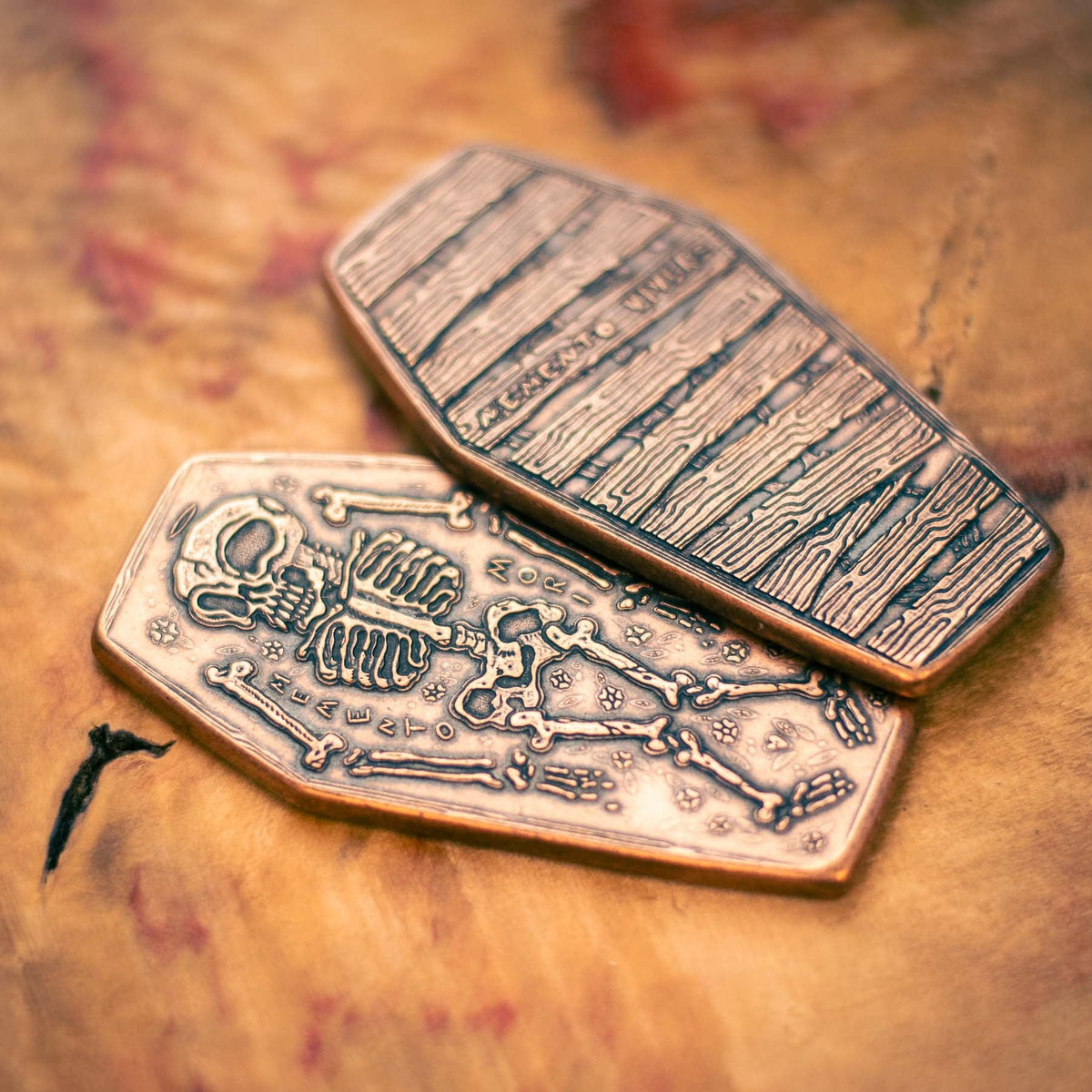 Coffin Memento Mori Memento Vivere Copper | Artwork | Wiccan Center