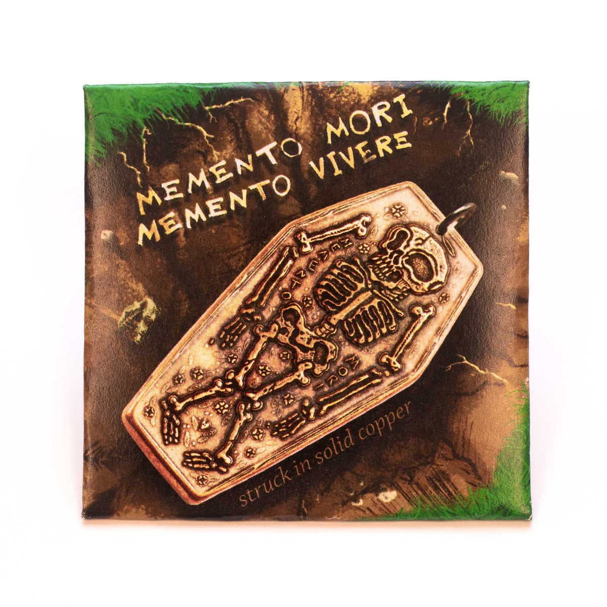 Coffin Memento Mori Memento Vivere Copper Charm or Pendant | Artwork | Wiccan Center