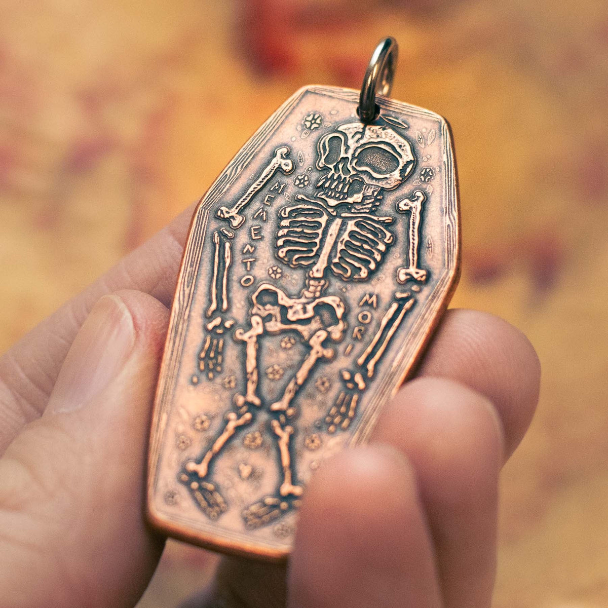 Coffin Memento Mori Memento Vivere Copper Charm or Pendant | Artwork | Wiccan Center