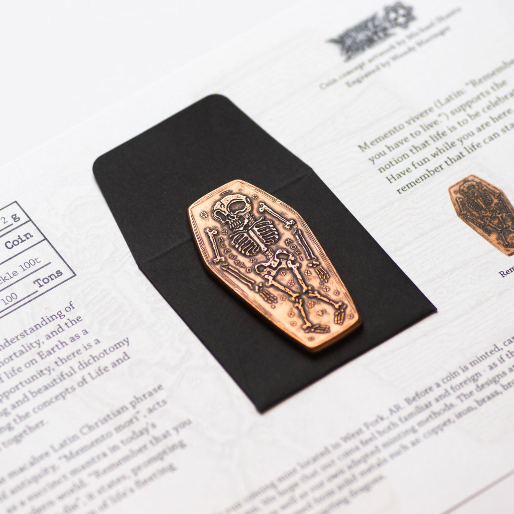 Coffin Memento Mori Memento Vivere Copper | Artwork | Wiccan Center