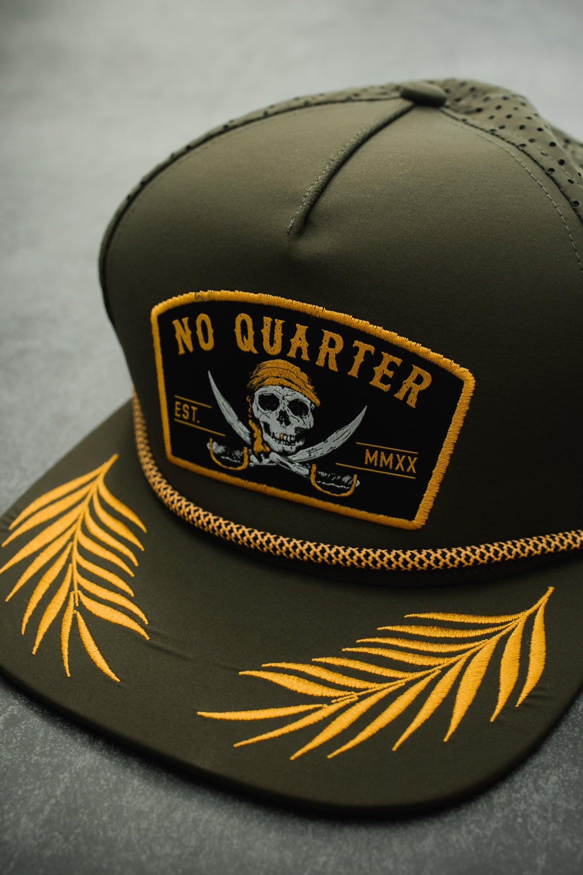 No Quarter Olive Snapback | hat | Wiccan Center
