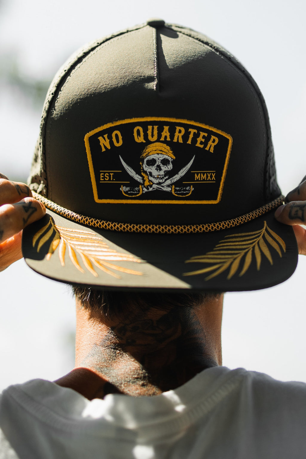 No Quarter Olive Snapback | hat | Wiccan Center