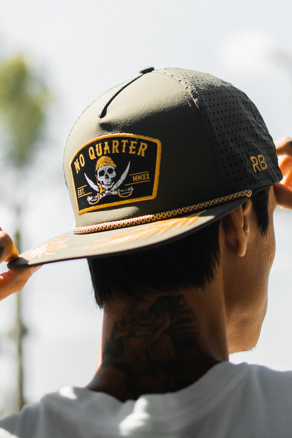 No Quarter Olive Snapback | hat | Wiccan Center