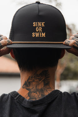 Sink Or Swim BLACKOUT Snapback | hat | Wiccan Center