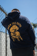 Burn The Ships Navy Gold Foil Hoodie | | Wiccan Center