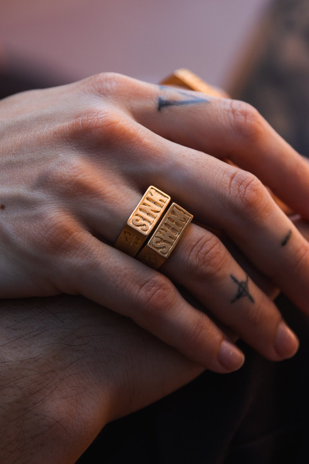 Gold Sink or Swim Rings | jewelry | Wiccan Center