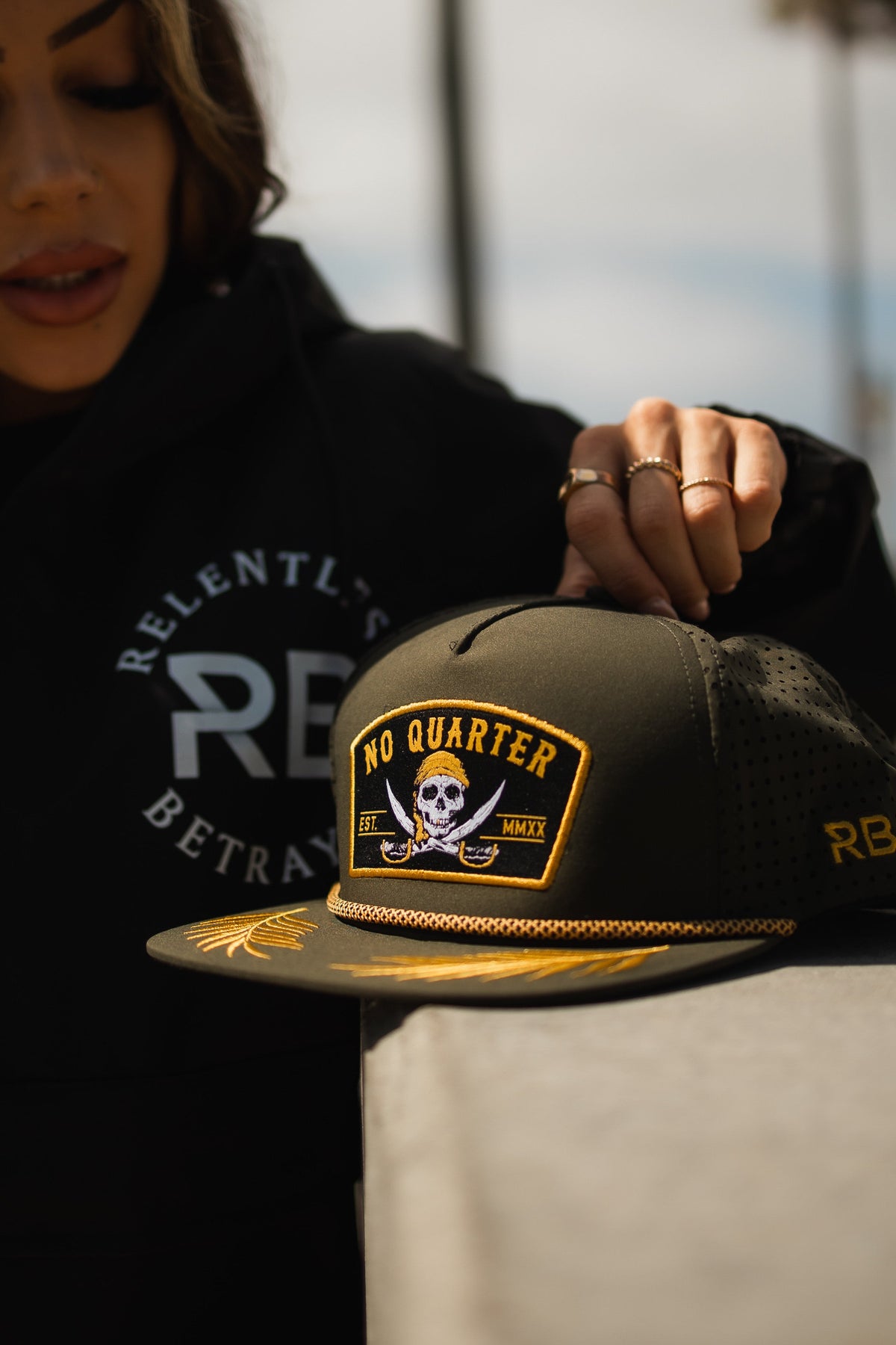 No Quarter Olive Snapback | hat | Wiccan Center