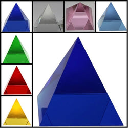 Crystal Pyramid 80mm (Glass) - Select Color | CRYSTAL GEM & STONE | Wiccan Center