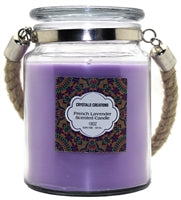 Crystalo Creations 3 in 1, Apple Pie, Cinnamon, Vanilla Scented Candle with Rope Handle, 18 Ounce