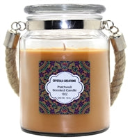 Crystalo Creations 3 in 1, Apple Pie, Cinnamon, Vanilla Scented Candle with Rope Handle, 18 Ounce