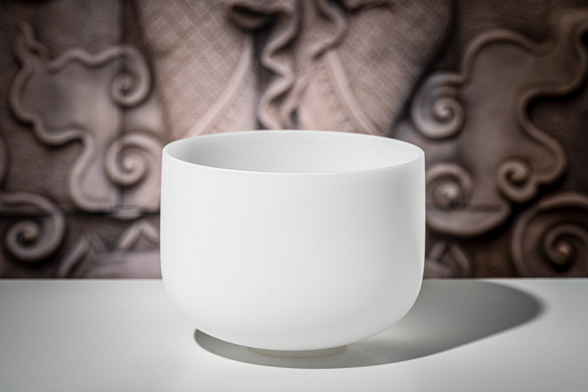 10" White-Frosted Crystal Singing Bowl, Note D4, Sacral Chakra | | Wiccan Center