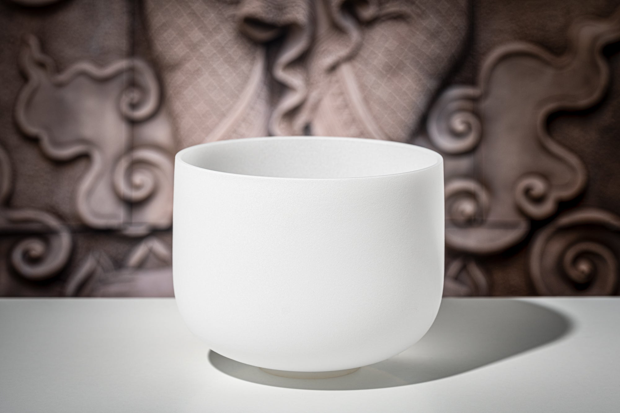 10" White-Frosted Crystal Singing Bowl, Note E4, Solar Plexus Chakra | | Wiccan Center
