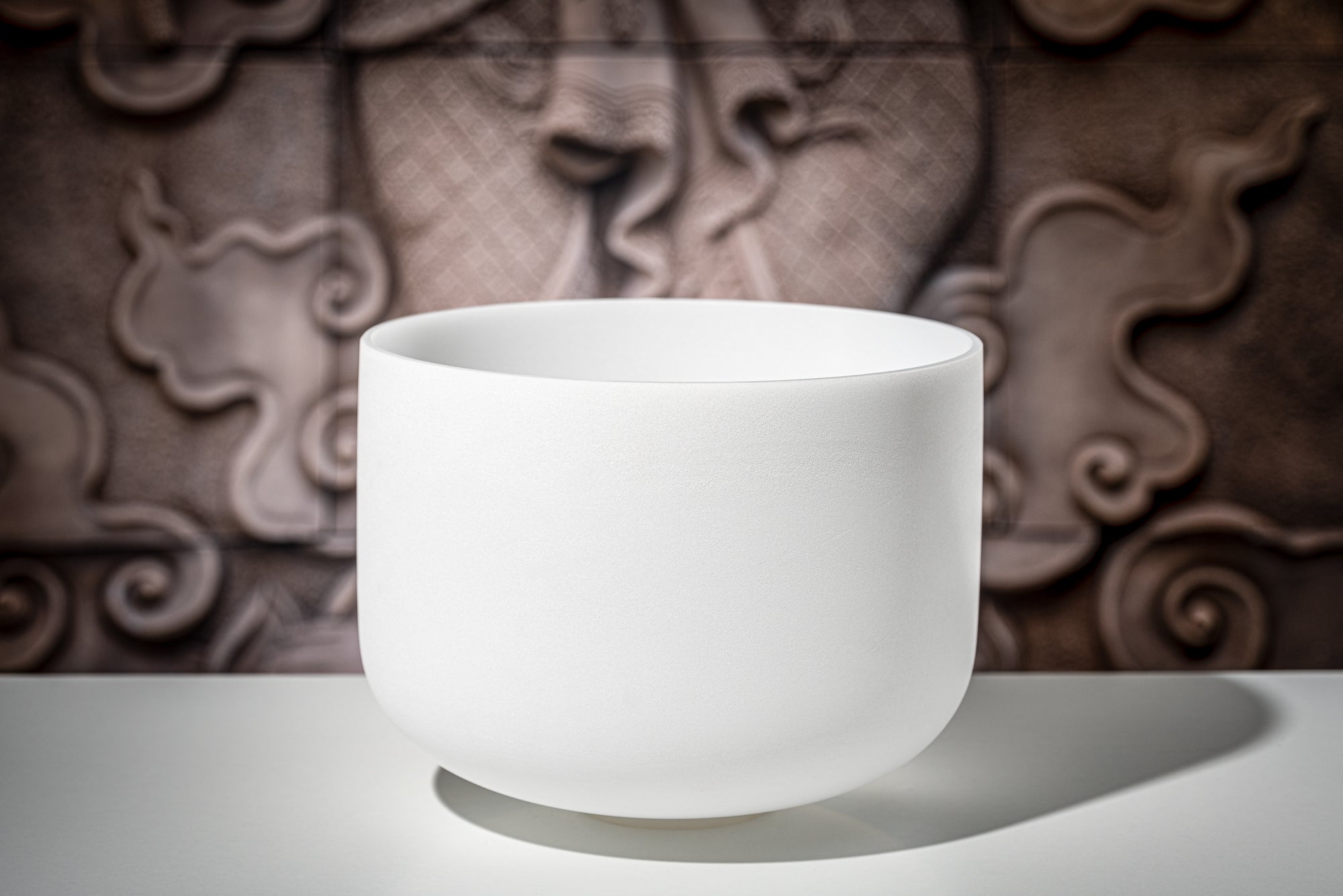 12" White-Frosted Crystal Singing Bowl, Note D4, Sacral Chakra | | Wiccan Center