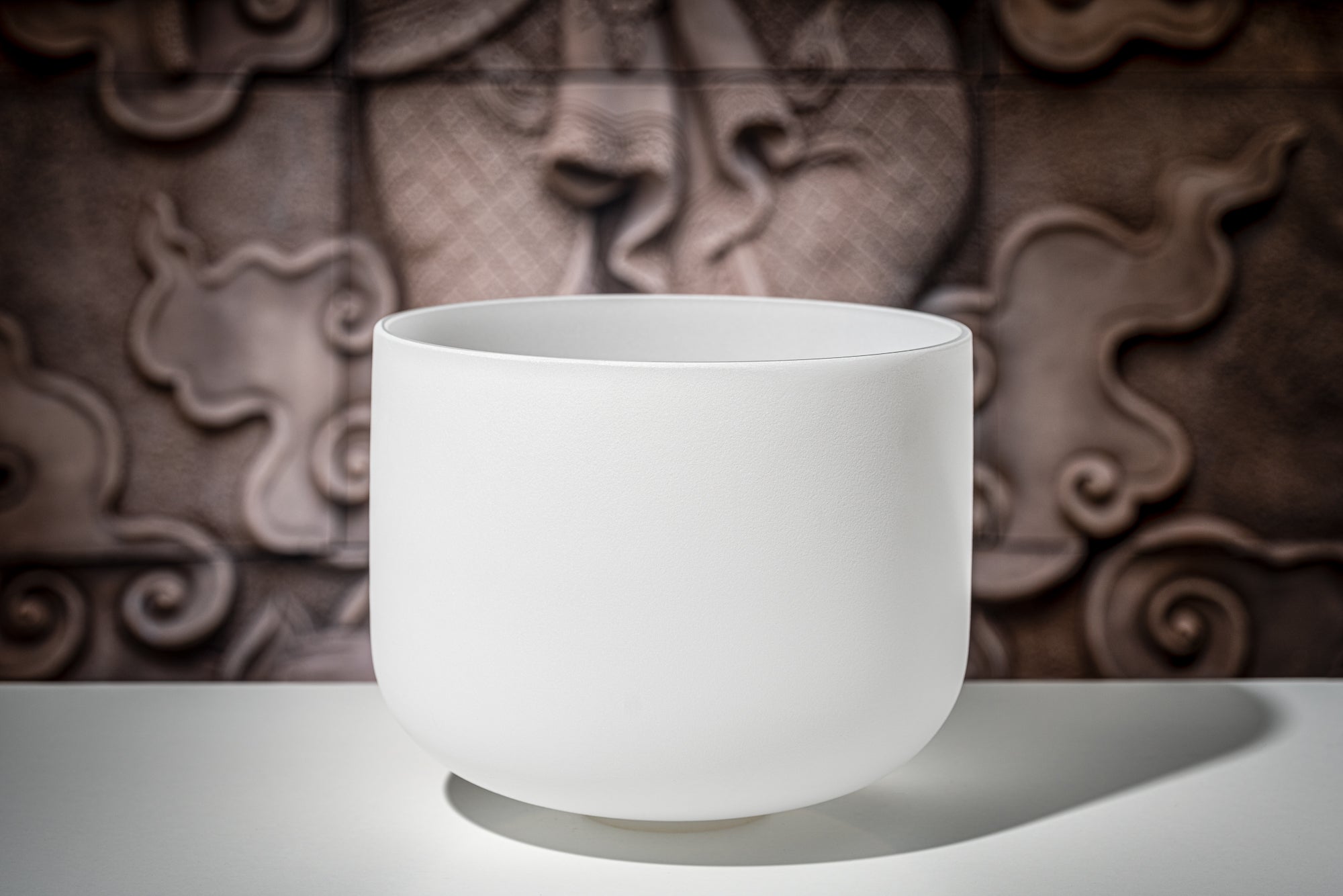 12" White-Frosted Crystal Singing Bowl, Note E4, Solar Plexus Chakra | | Wiccan Center