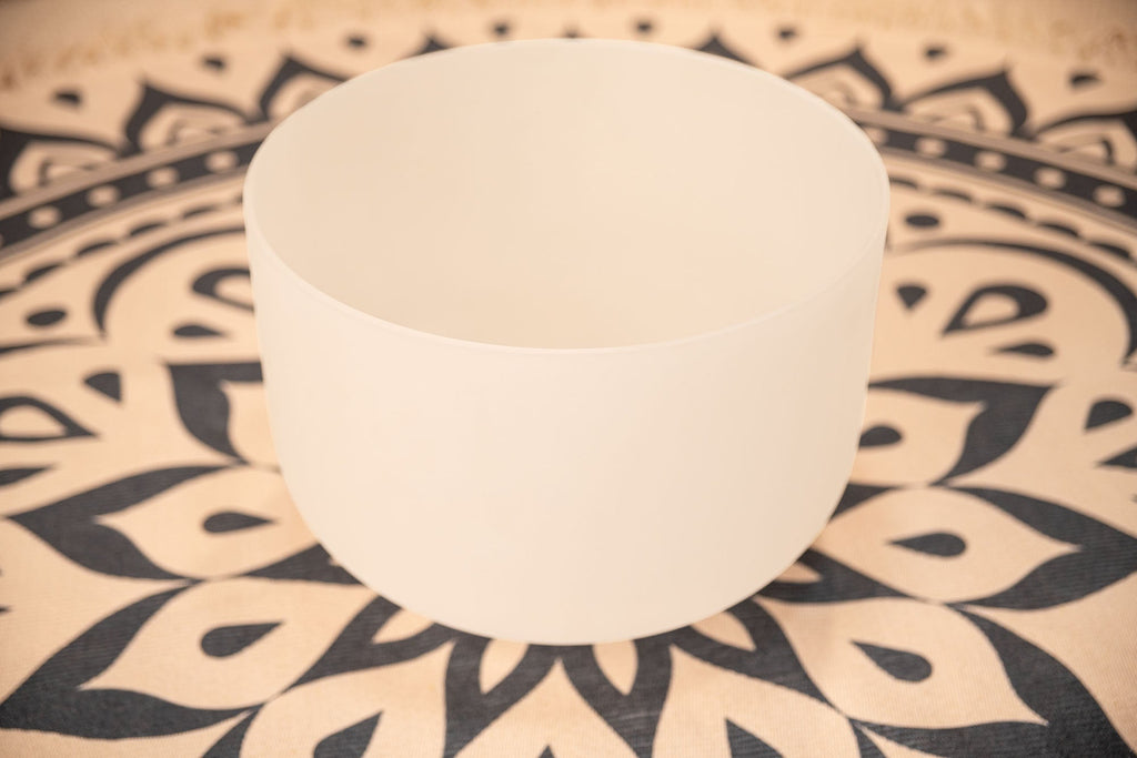 14" White-Frosted Crystal Singing Bowl, Note G3, Throat Chakra | | Wiccan Center