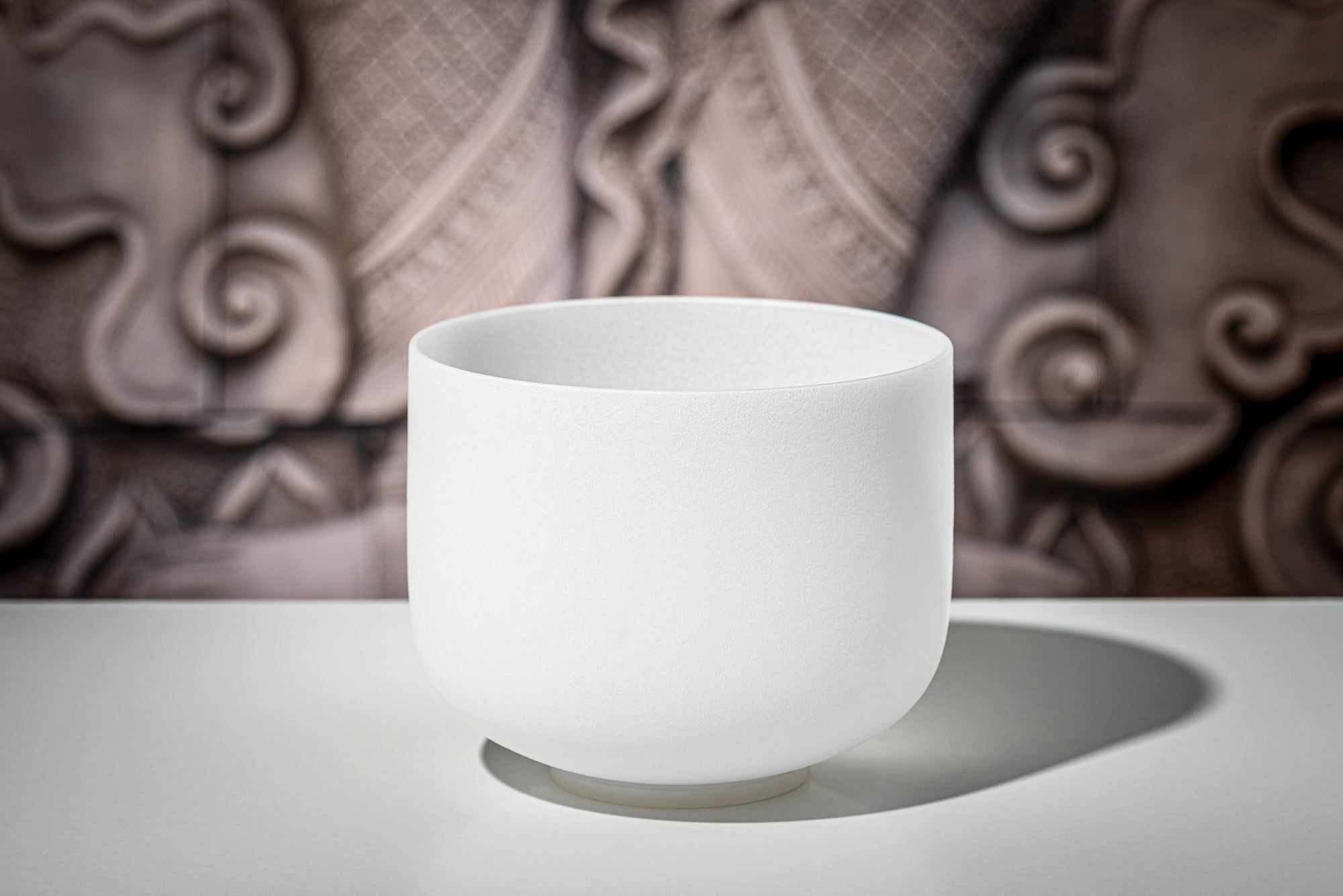 8" White-Frosted Crystal Singing Bowl, Note F4, Heart Chakra | | Wiccan Center