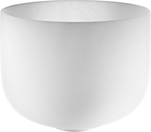 9" White-Frosted Crystal Singing Bowl, Note A4, Brow Chakra | | Wiccan Center