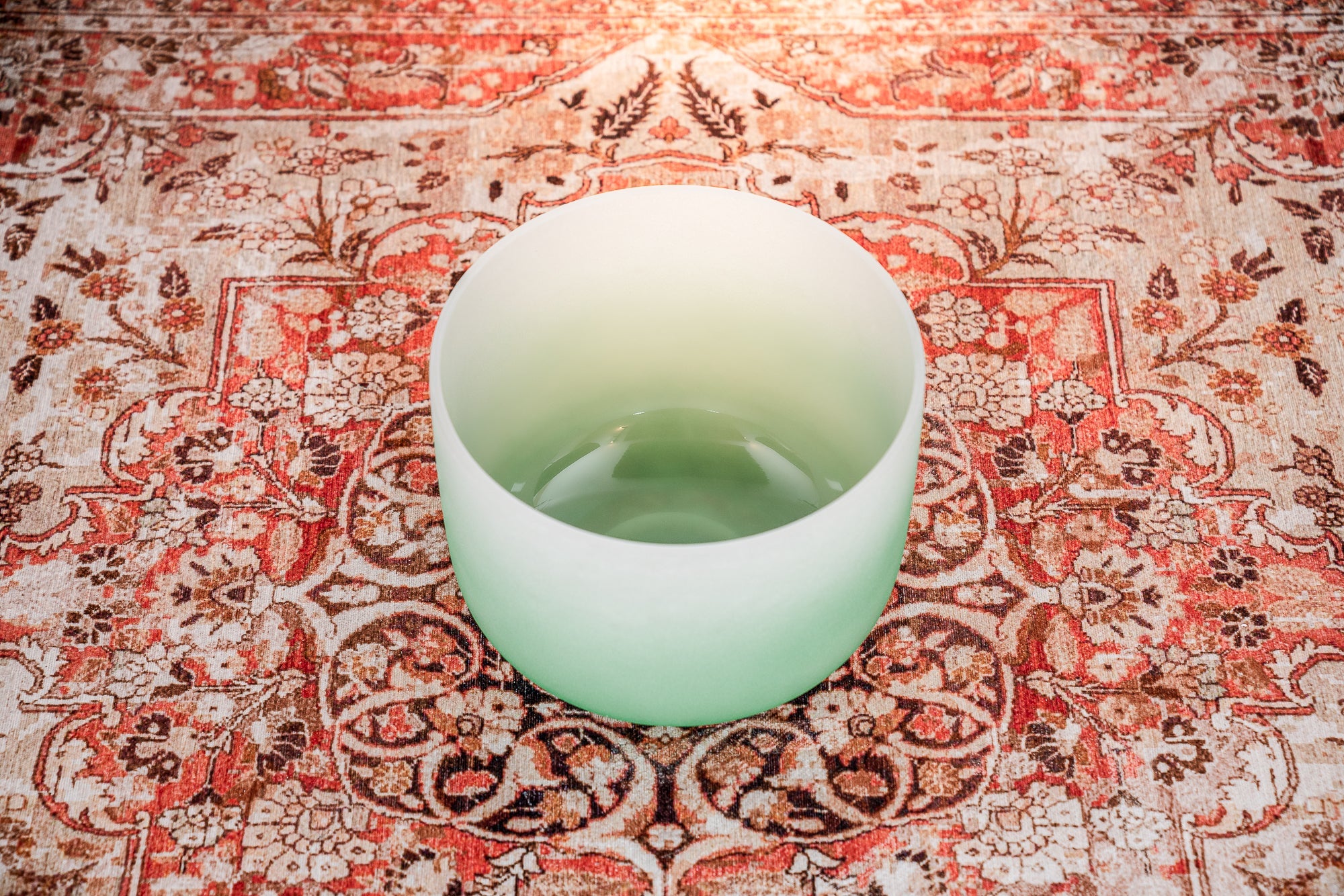 11" Color-Frosted Crystal Singing Bowl, Green, Note F4, Heart Chakra | | Wiccan Center