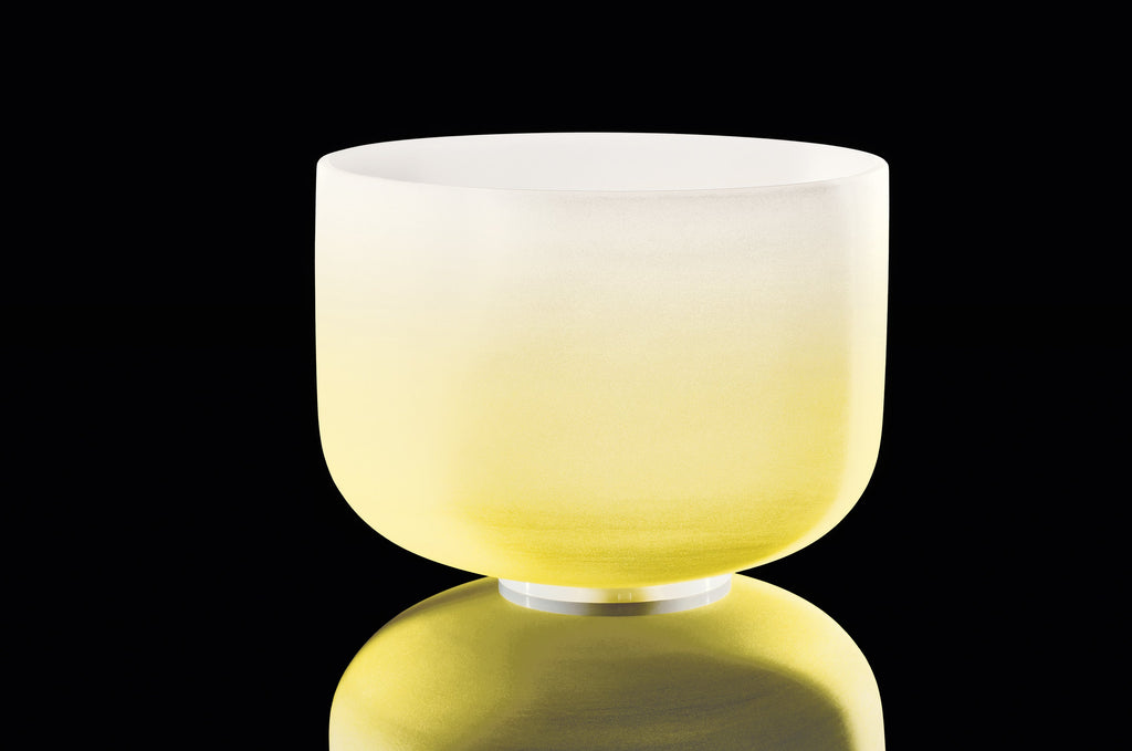 12" Color-Frosted Crystal Singing Bowl, Yellow, Note E4, Solar Plexus Chakra | | Wiccan Center